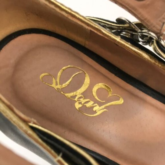 Black Lolita Liz Lisa Deary Unique Table Leg Heels Criss Cross Buckles size 40 - Picture 15 of 16